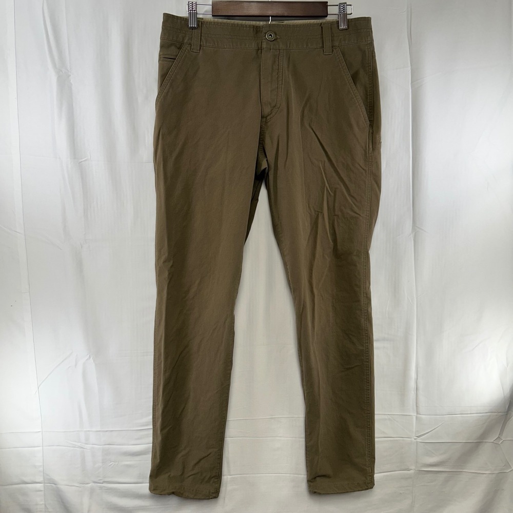 KUHL Resistor Chino Mens 33x32 Brown Stretch Water Resistant Hiking Pants 5225